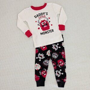 🛍️ BUNDLE ONLY • Children's Place Valentine's "Daddy's Little Monster" PJs 6-9m